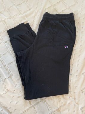 Champion Black Jogger Sweatpants with Small Logo nwot XL